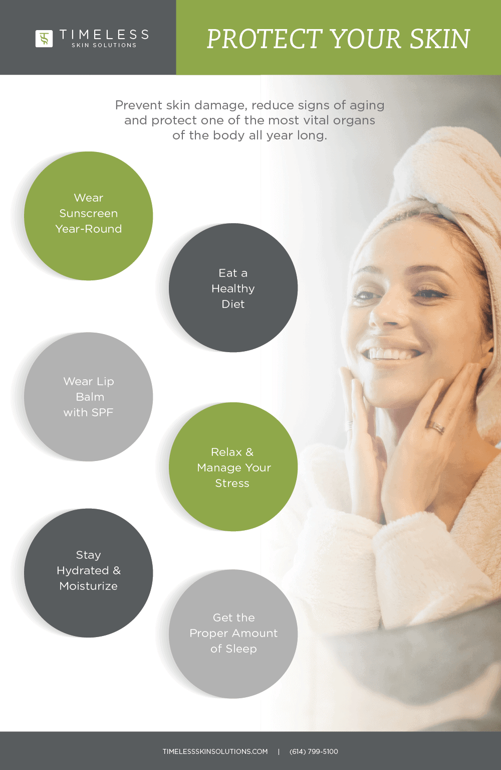 Tips for health skin infographic.