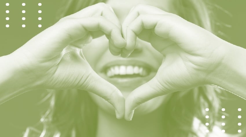 Lip care featured image - hand-heart over woman's face.
